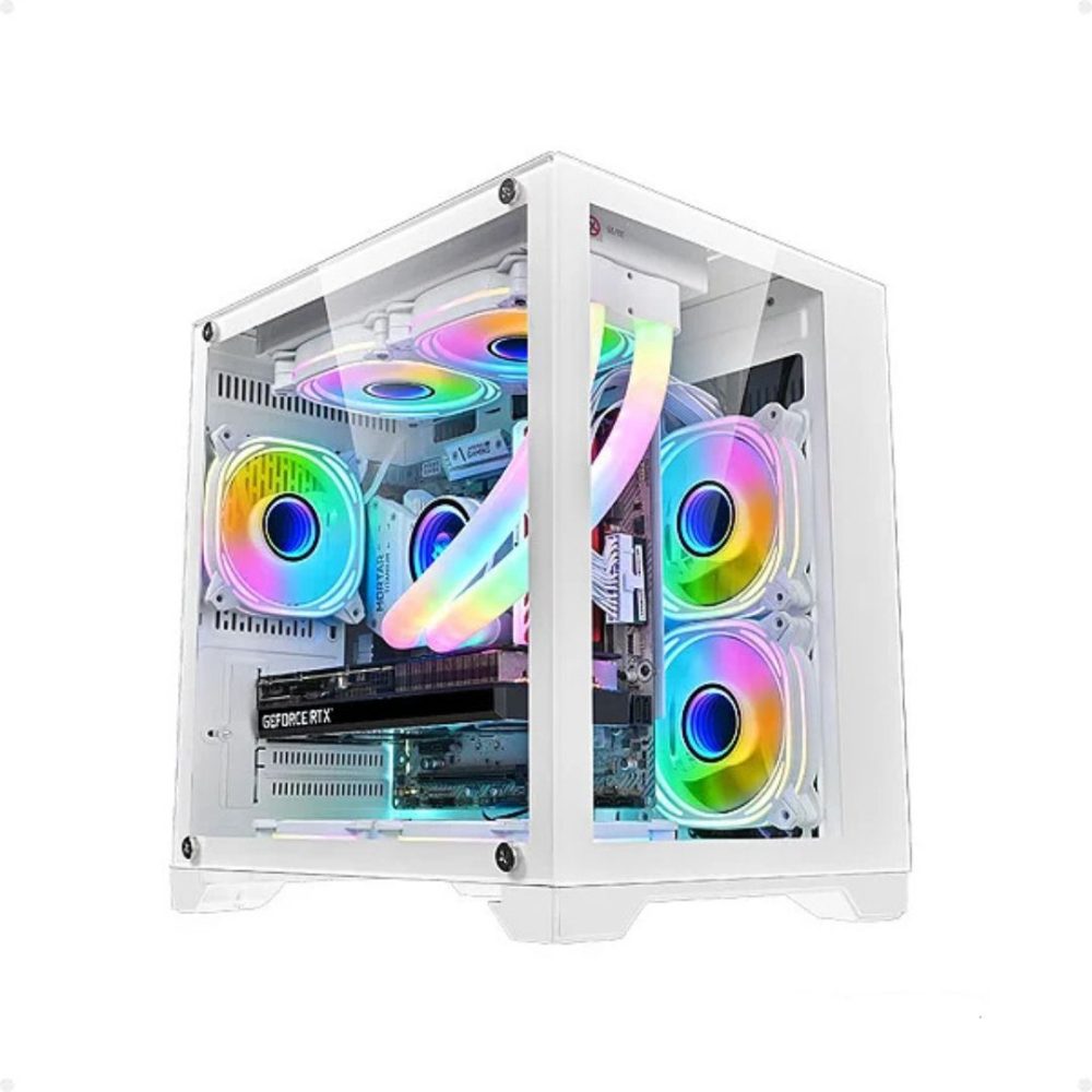 GAB. ATX BRAZILPC GAMER BPC-T02B BRANCO C/ 4 COOLER (1xUSB3.0/2xUSB/LATERAL DE VIDRO/FRENTE MASH) S/
