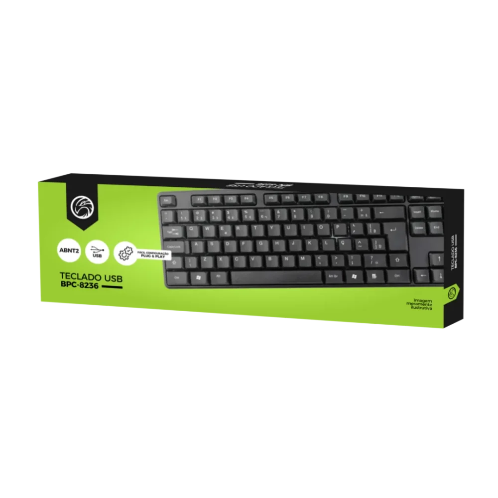 TECLADO USB BRAZILPC BPC-8236 COMUM PRETO 1.3M BOX   IF - Image 2