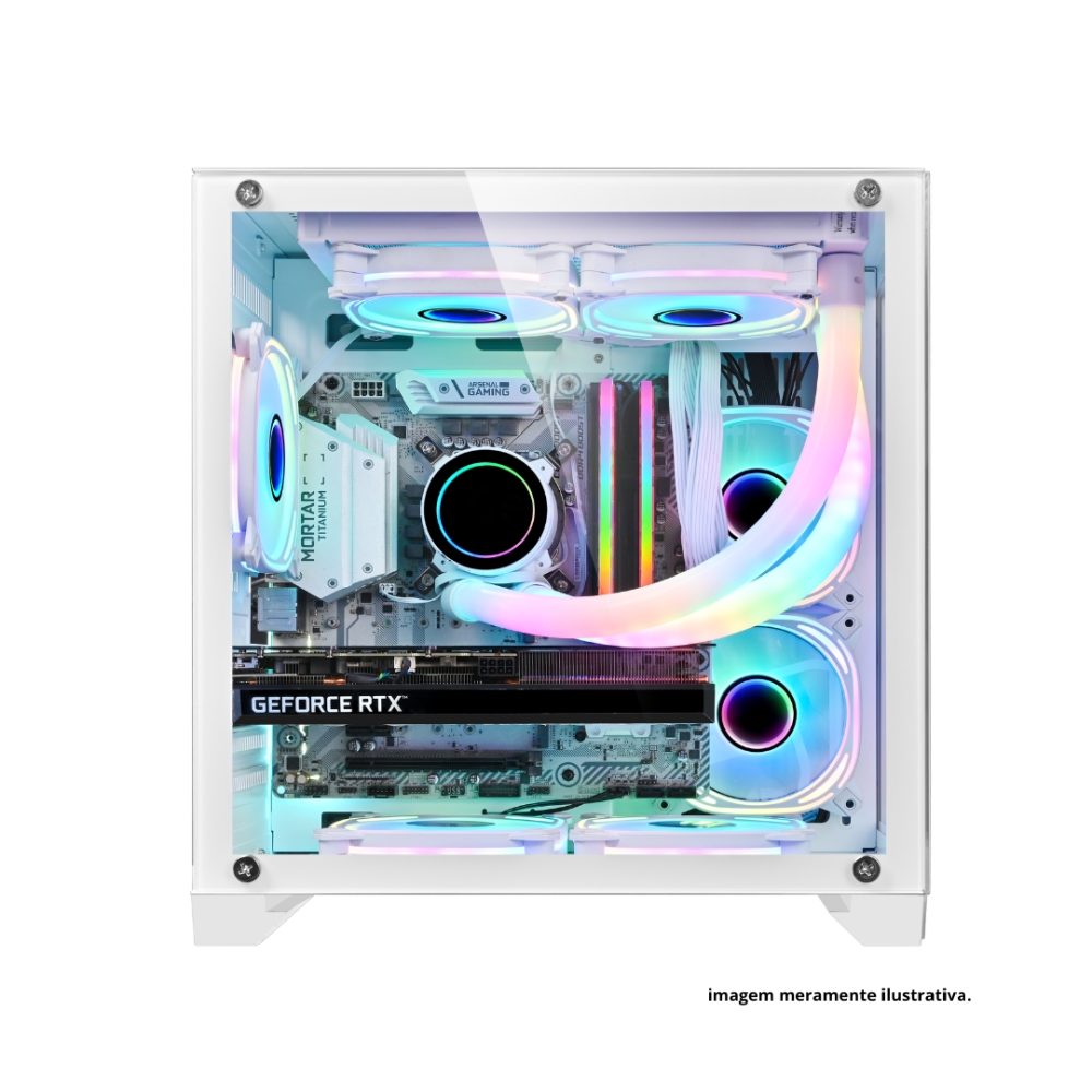 GAB. MATX BRAZILPC GAMER BPC-345W BRANCO C/ 4 COOLER (1xUSB3.0/1xUSB/LATERAL DE VIDRO) S/ FONTE BOX - Imagem 4