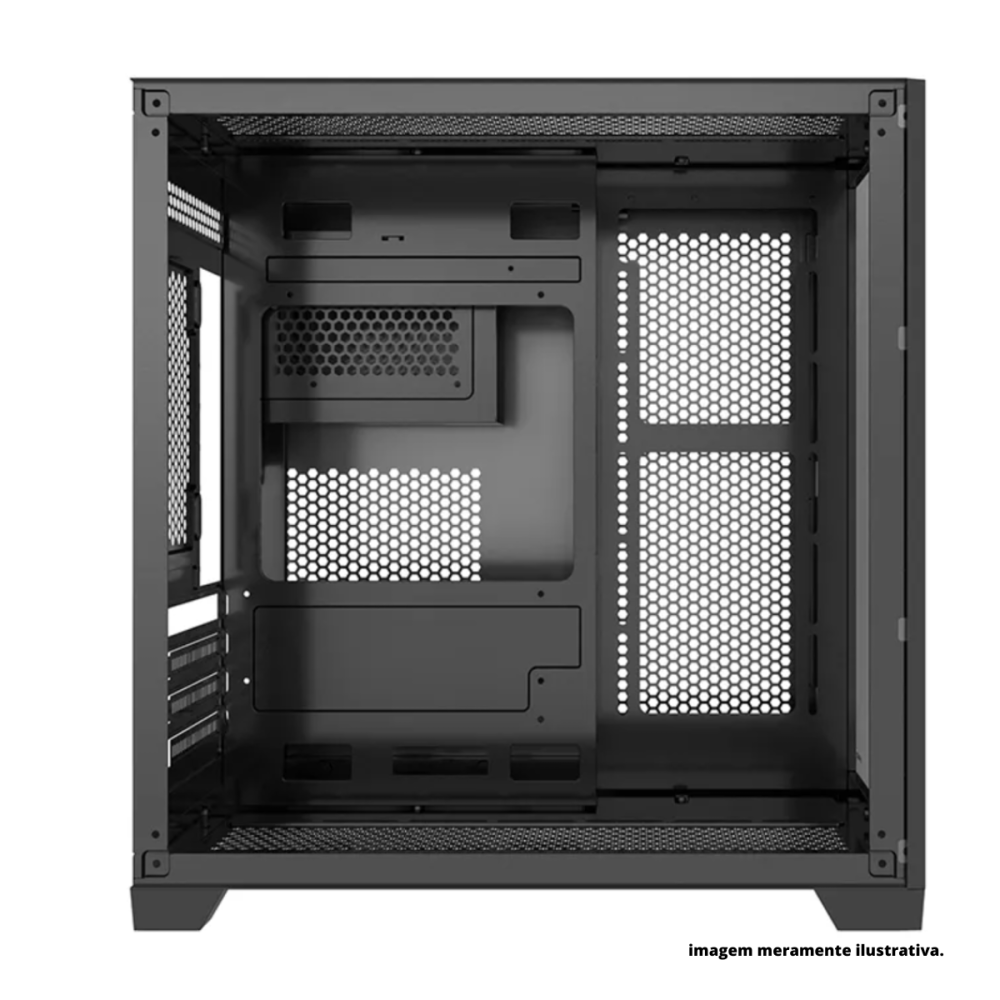 GAB. MATX BRAZILPC GAMER BPC-345B PRETO C/ 4 COOLER (1xUSB3.0/1xUSB/LATERAL DE VIDRO) S/ FONTE BOX - Image 4