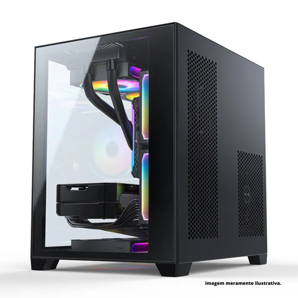 GAB. MATX BRAZILPC GAMER BPC-345B PRETO C/ 4 COOLER (1xUSB3.0/1xUSB/LATERAL DE VIDRO) S/ FONTE BOX - Image 3
