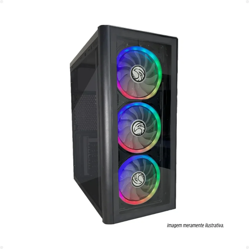 GAB. ATX BRAZILPC GAMER BPC C2-2901 BLACK (2xUSB/LATERAL ACRILICO) S/ FONTE BOX