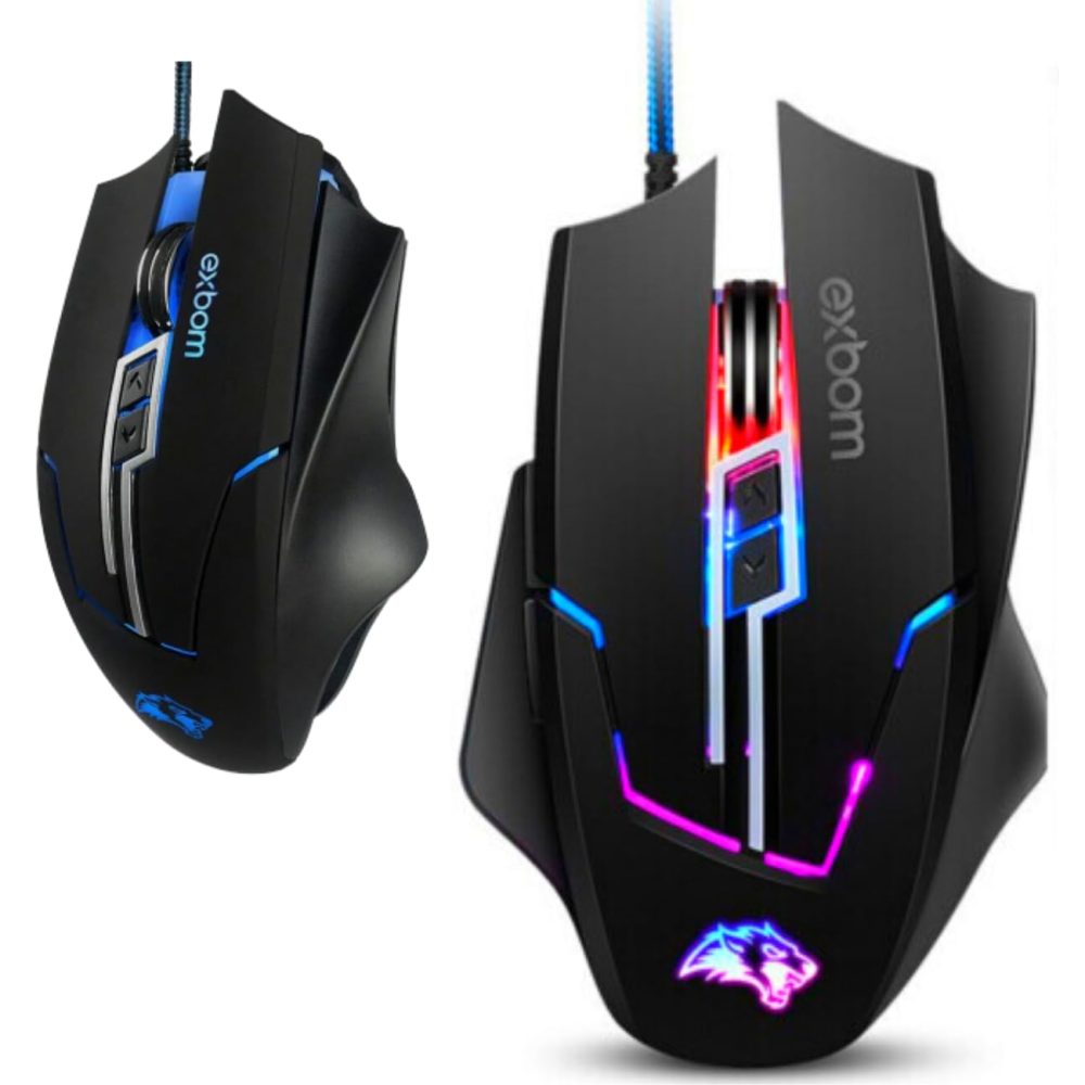 MOUSE USB C/ FIO EXBOM GAMER MS-G270 7D WARRIOR C/ ILUMINAÇÃO RGB 3200 DPI OEM