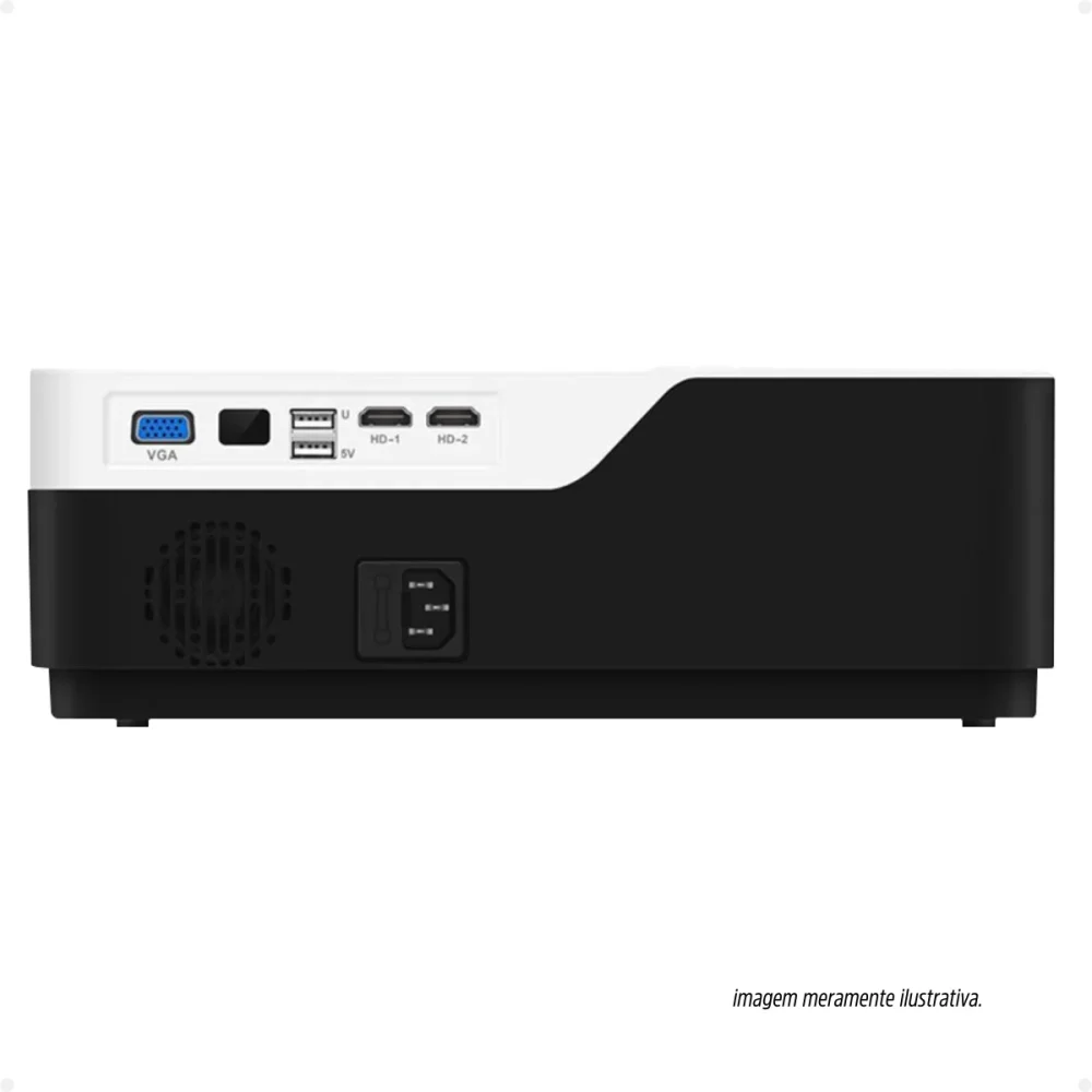 PROJETOR BRAZILPC BPC-1080P M18-W 5000 LUMENS PRETO/BRANCO (2xHDMI/2xUSB/1xVGA/AV/SD CARD) BOX - Image 2