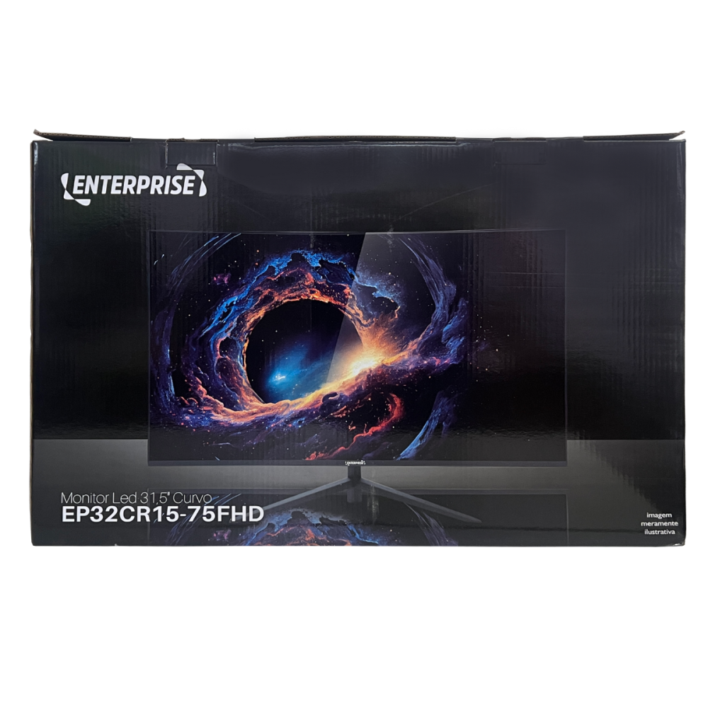 MONITOR LED 31.5 ENTERPRISE FRAMELESS EP32CR15-75FHD CURVO R1500 75Hz PRETO WIDESCREEN BOX. - Image 4