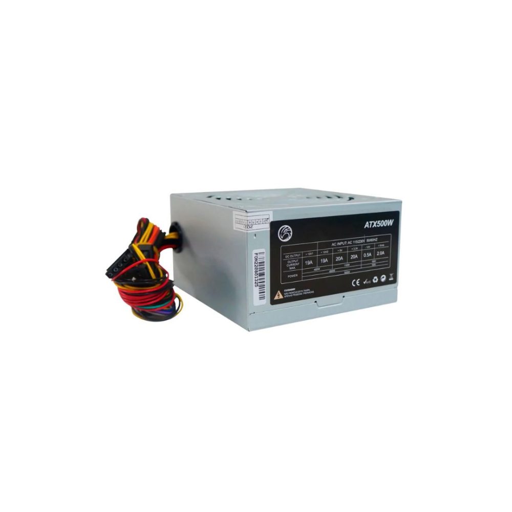 FONTE ATX 500W BRAZILPC BPC/5350S-M 8X8CM 24 PINOS COM CABO BOX - MONTADA NO BRASIL