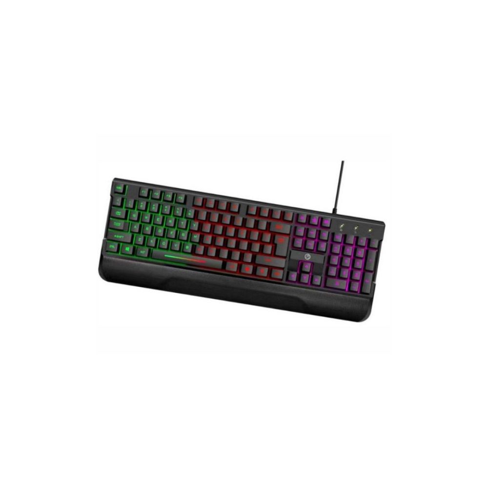 TECLADO USB BRAZILPC SEMI MECANICO GAMER BPC-K7038 PRETO COM ILUMINAÇÃO RAINBOW OEM