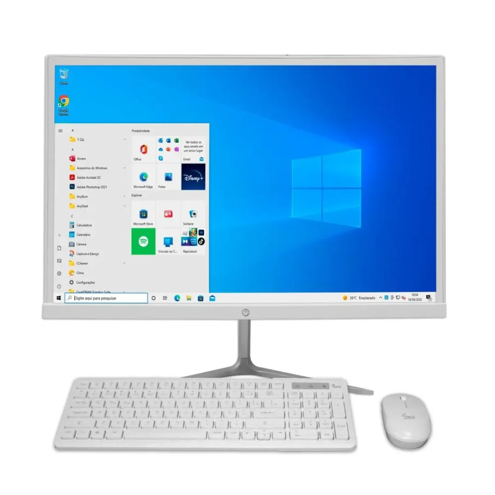 MICRO UPD AIO BRAZIL PC I3 2100/MB BPC 1155/8GB DDR3/SSD 256GB/KIT S FIO/MON.19 BRANCO BASE FIXA #