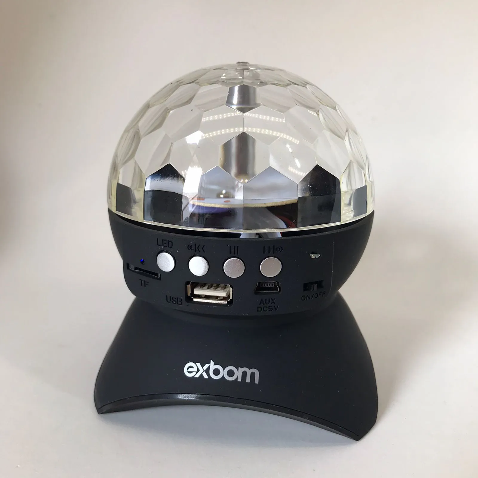 CAIXA DE SOM EXBOM CS-A24BT GLOBO COM LED 02387 DJ USB/FM/SD BOX - Imagem 2