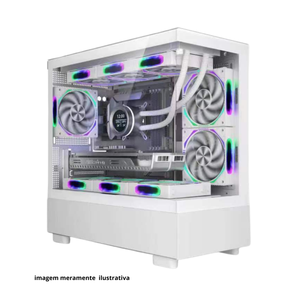 GAB. MATX BRAZILPC GAMER BPC-K215 BRANCO C/ 6 COOLER (1xUSB3.0/1xUSB/LATERAL DE VIDRO S/ FONTE) BOX