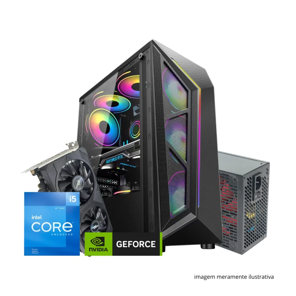 MICRO UPD AIO BRAZIL PC INTEL I5 12400/32GB/M.2 512GB/BPC H610/WIN10 HOME/TELA 21.5  BASE FIXA PRETO