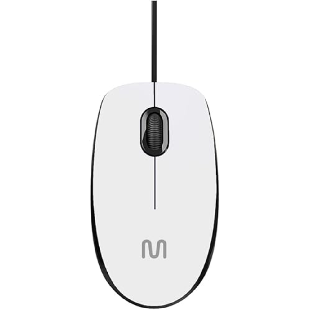 MOUSE USB 3 BOTOES MID 1200DPI CABO PRETO 120CM TEXTURA FOSCA COR BRANCO-MO294-MULTILASER BOX
