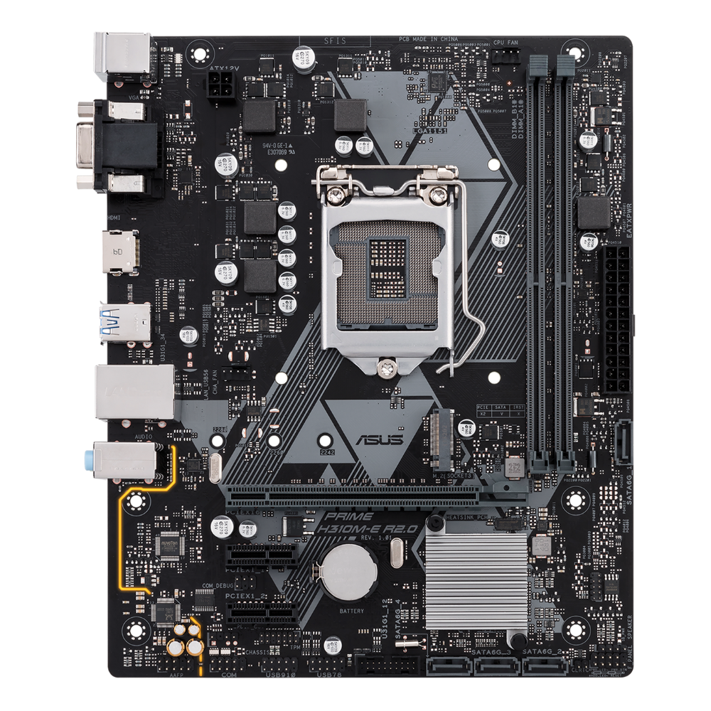 PLACA MAE DESK ASUS 1151 PRIME H310M-E R2.0 (2XDDR4/1XVGA/1XHDMI/2XUSB3.1/2XUSB2.0/1XREDE/1XAUDIO) O