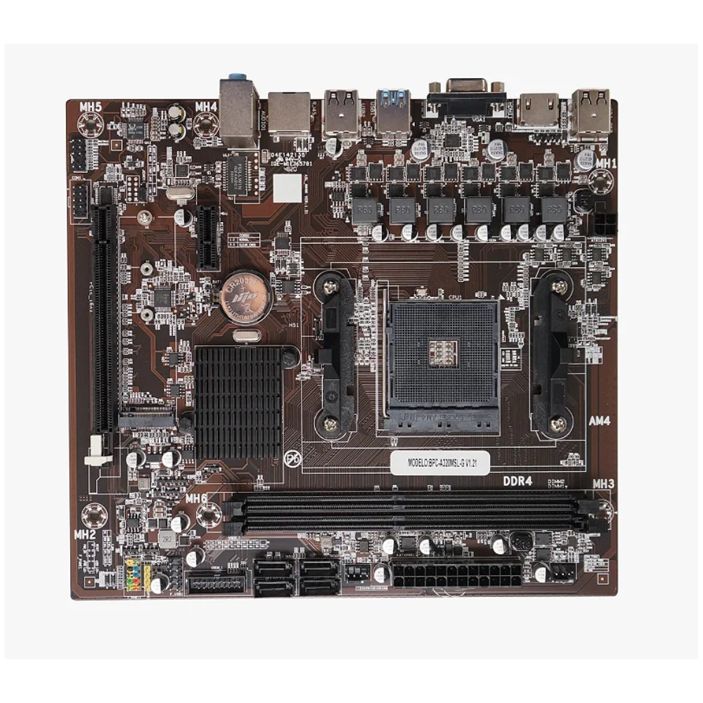 PLACA MAE DESK BRAZILPC AM4 BPC-A320MSL-G V1.21 (2xDDR4/1xHDMI/2xUSB3.0/1xREDE/1xAUDIO) OEM   I