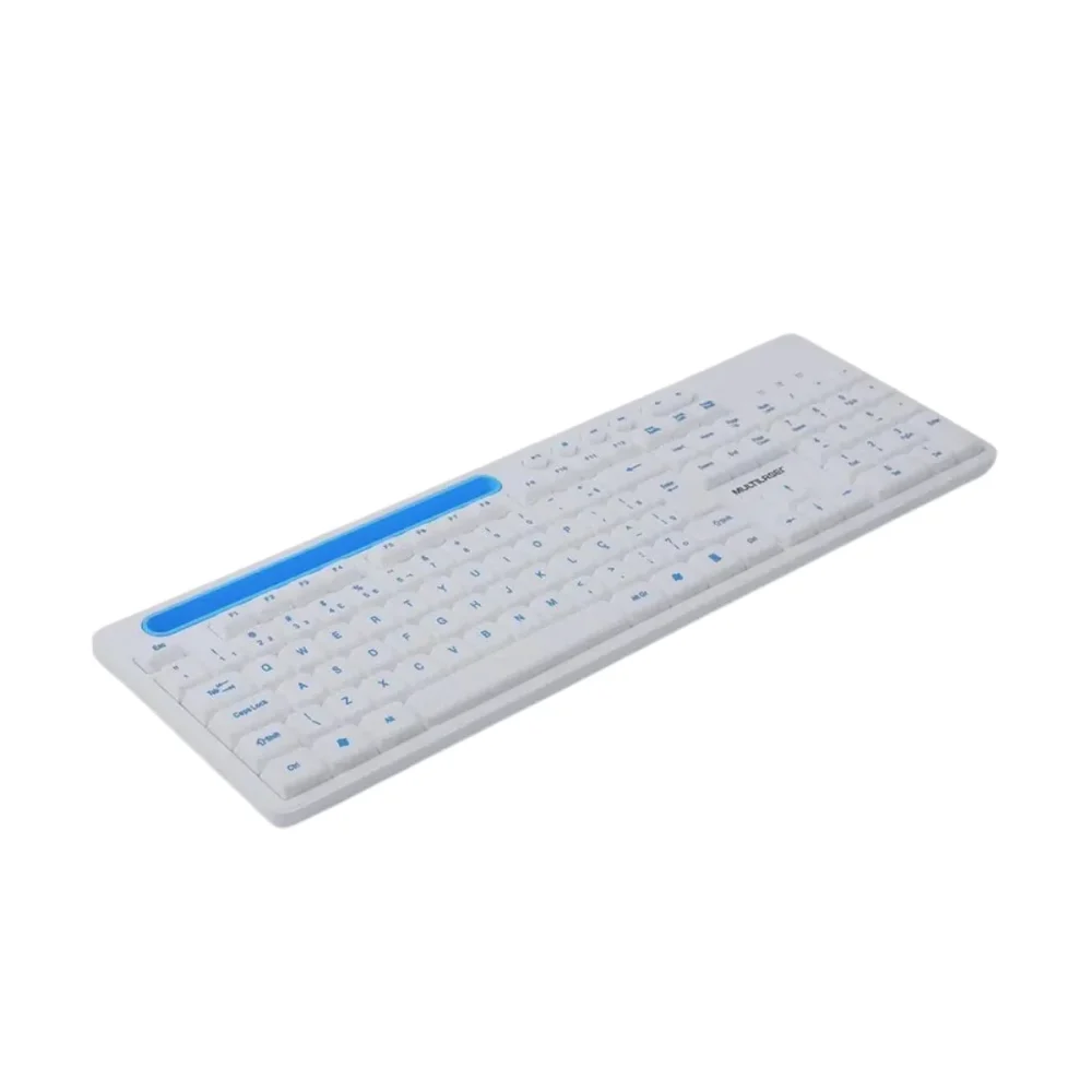 TECLADO USB COM FIO MULTIMÍDIA SLOT P/ TABLET ATE 10" CABO 130CM  COR BRANCO-TC263-MULTILASER BOX - Image 2