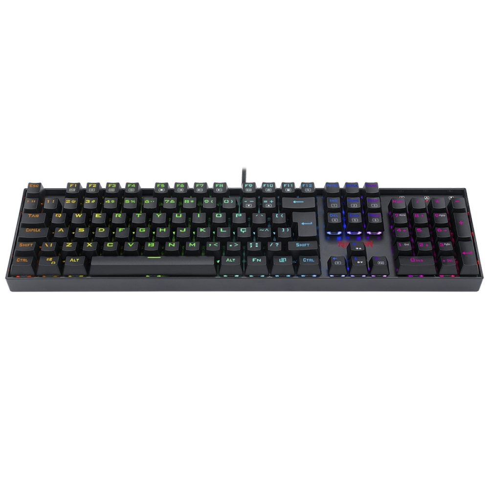 TECLADO USB REDRAGON K551RGB-1 GAMER MECANICO MITRA (SWITCH MARROM) PRETO BOX