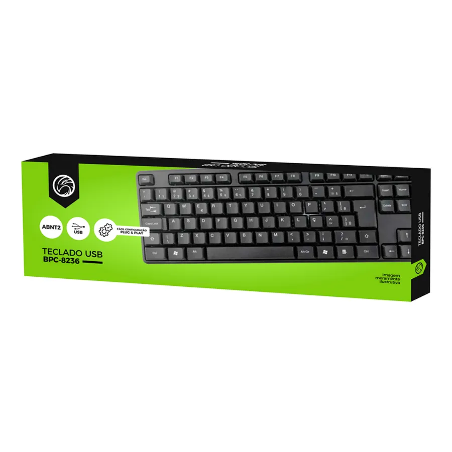 TECLADO USB BRAZILPC BPC-8236 COMUM PRETO 1.3M BOX   I - Image 2