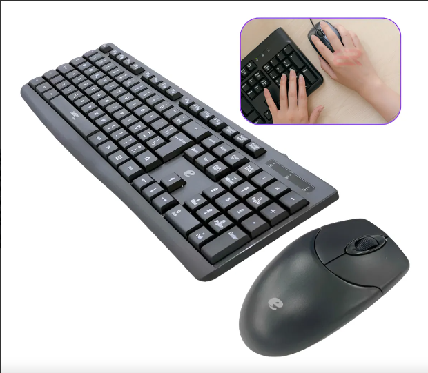 KIT MOUSE TECLADO PARA COMPUTADOR EAK040 ABNT2 COM FIO USB BLACK BOX